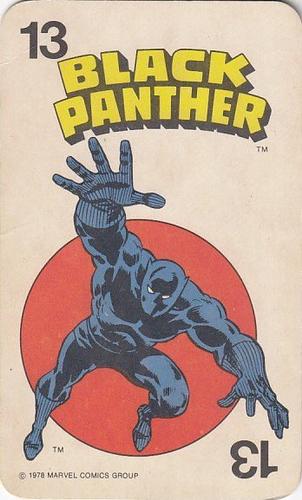 1978 Milton Bradley Marvel Comics Super-Heroes Card Game #13 Black Panther Front