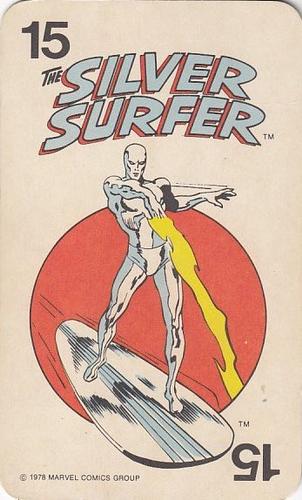 1978 Milton Bradley Marvel Comics Super-Heroes Card Game #15 Silver Surfer Front