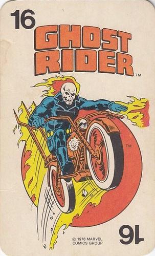 1978 Milton Bradley Marvel Comics Super-Heroes Card Game #16 Ghost Rider Front
