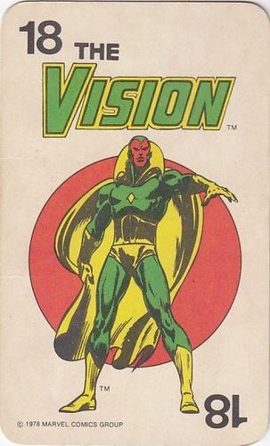 1978 Milton Bradley Marvel Comics Super-Heroes Card Game #18 The Vision Front