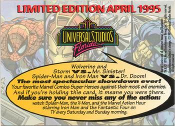 1995 Universal Studios Florida Marvel Superheroes #NNO Spider-man, Iron Man, Storm, Wolverine Back