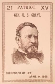 1891 Prof. Godspeed Game of American Patriots #21 Ulysses S. Grant Front