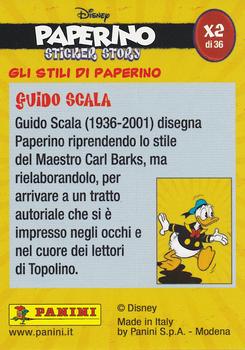 2019 Panini Disney Donald Duck Sticker Story 85 Years - Italian Edition #X2 Gli Stili Di Paperino Guido Scala Back