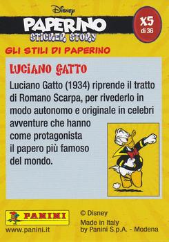 2019 Panini Disney Donald Duck Sticker Story 85 Years - Italian Edition #X5 Gli Stili Di Paperino Luciano Gatto Back