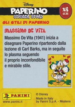 2019 Panini Disney Donald Duck Sticker Story 85 Years - Italian Edition #X6 Gli Stili Di Paperino Massimo De Vita Back