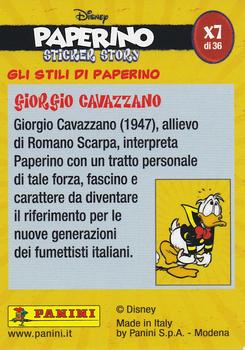 2019 Panini Disney Donald Duck Sticker Story 85 Years - Italian Edition #X7 Gli Stili Di Paperino Giorgio Cavazzano Back