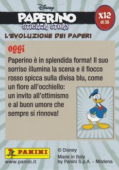 2019 Panini Disney Donald Duck Sticker Story 85 Years - Italian Edition #X12 L'Evoluzione Dei Paperi Oggi Back