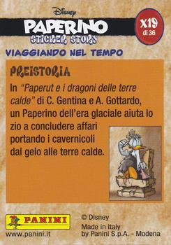 2019 Panini Disney Donald Duck Sticker Story 85 Years - Italian Edition #X19 Viaggiando Nel Tempo Preistoria Back