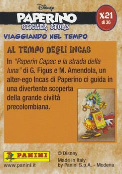 2019 Panini Disney Donald Duck Sticker Story 85 Years - Italian Edition #X21 Viaggiando Nel Tempo Al Tempo Degli Incas Back