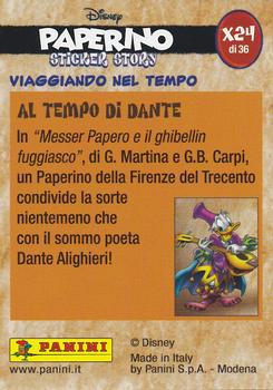 2019 Panini Disney Donald Duck Sticker Story 85 Years - Italian Edition #X24 Viaggiando Nel Tempo Al Tempo Di Dante Back