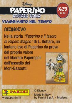 2019 Panini Disney Donald Duck Sticker Story 85 Years - Italian Edition #X25 Viaggiando Nel Tempo Medioevo Back