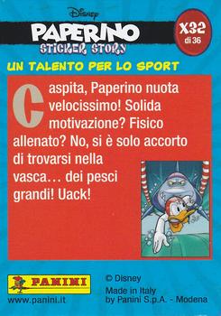 2019 Panini Disney Donald Duck Sticker Story 85 Years - Italian Edition #X32 Un Talento Per Lo Sport Back