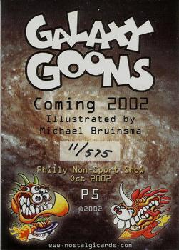 2002 NostalgiCards Galaxy Goons - Promos #P5 Beetlestar Galactica Back