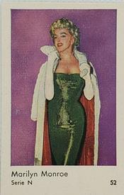 1962 Dutch Gum Series N #52 Marilyn Monroe Front