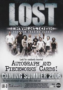 2006 Inkworks Lost Revelations - Promos #LR-3 (Hurley and Maggie; San Diego Comic Con) Back