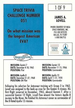 1990-92 Space Ventures Space Shots - Promos #1 James A. Lovell Back