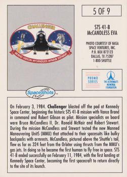 1990-92 Space Ventures Space Shots - Promos #5 STS 41-B McCandless EVA Back