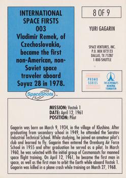 1990-92 Space Ventures Space Shots - Promos #8 Yuri Gagarin Back
