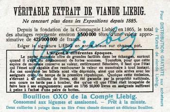 1908 Liebig L'argent a Differentes Epoques (Money of Different Times)(French Text)(F920, S921) #NNO Papier monnaie et billets da banque 18 siecle Back