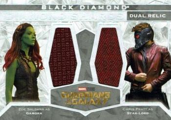 2021 Upper Deck Marvel Black Diamond - Diamond Shards Dual Relics #DS2-GOTG Zoe Saldana / Chris Pratt Front