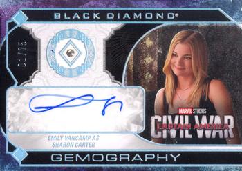 2021 Upper Deck Marvel Black Diamond - Gemography Auto Diamond #G-EV Emily VanCamp Front