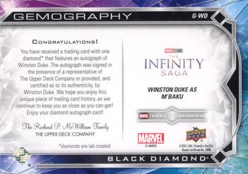 2021 Upper Deck Marvel Black Diamond - Gemography Auto Diamond #G-WD Winston Duke Back