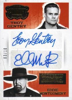 2014 Panini Country Music - Authentic Combo Signatures - Gold #AC-TE Troy Gentry / Eddie Montgomery Front