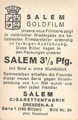 1934 Goldfilm (Bulgaria, Constantin, Salem) #54 Maurice Chevalier Back
