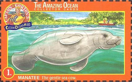 1995 Captain Gorton's-Clean Ocean Kids-The Amazing Ocean #1 Manatee Front