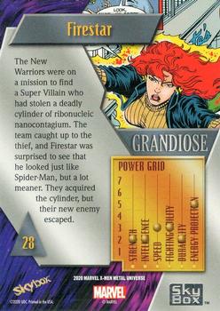 2021 SkyBox Metal Universe Marvel X-Men - Grandiose #28 Firestar Back