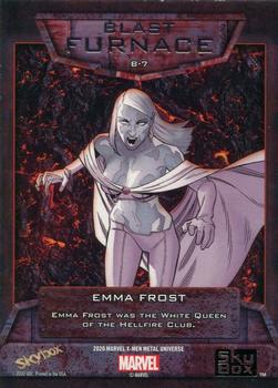 2021 SkyBox Metal Universe Marvel X-Men - Blast Furnace #B-7 Emma Frost Back