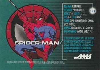 1996 Fleer/SkyBox Marvel Motion - Promos #1 Spider-Man Back