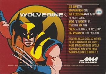 1996 Fleer/SkyBox Marvel Motion - Promos #3 Wolverine Back
