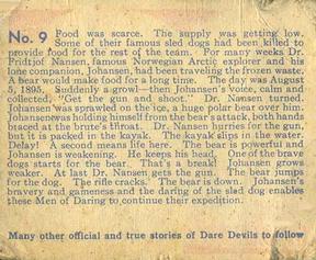 1933 National Chicle Dare Devils (R39) #9 Away From the Jaws of Death Back