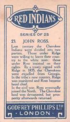 1927 Godfrey Phillips Red Indians #23 John Ross Back