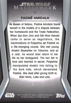 2021 Topps Star Wars Masterwork #77 Padmé Amidala Back