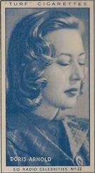 1947 Turf Radio Celebrities #22 Doris Arnold Front