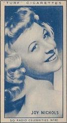 1947 Turf Radio Celebrities #40 Joy Nichols Front