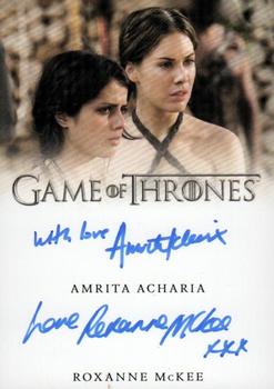 2021 Rittenhouse Game of Thrones Iron Anniversary Series 1 - Dual Autographs #NNO Amrita Acharia / Roxanne McKee Front