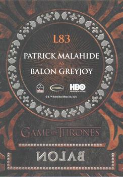 2021 Rittenhouse Game of Thrones Iron Anniversary Series 1 - Laser Cuts #LC83 Balon Greyjoy Back