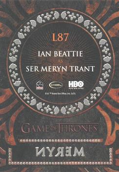 2021 Rittenhouse Game of Thrones Iron Anniversary Series 1 - Laser Cuts #LC87 Ser Meryn Trant Back