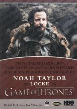 2021 Rittenhouse Game of Thrones Iron Anniversary Series 1 - Inscription Autographs #NNO Noah Taylor Back