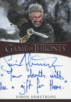 2021 Rittenhouse Game of Thrones Iron Anniversary Series 1 - Inscription Autographs #NNO Simon Armstrong Front