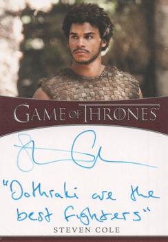 2021 Rittenhouse Game of Thrones Iron Anniversary Series 1 - Inscription Autographs #NNO Steven Cole Front