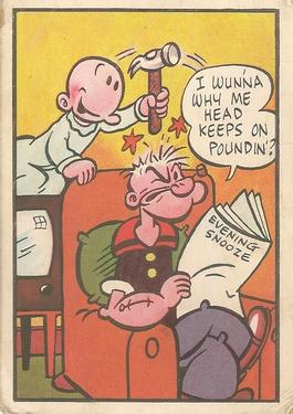 1959 Chix Confectionery Popeye #3 I wunna why me head keeps on poundin? Front