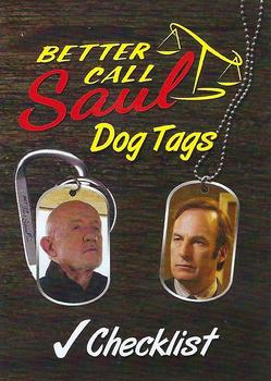 2016 Bulls-i-Toy Sony Better Call Saul Stickers #NNO Better Call Saul Dog Tags Checklist Front