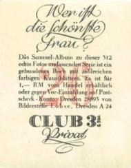 1934 Club 3 1/3 Wer ist die schonste frau? (Who is the most beautiful woman) #26 Ida Lupino Back