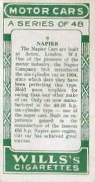 1923 Wills's Motor Cars #9 Napier Back