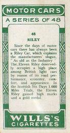 1923 Wills's Motor Cars #48 Riley Back