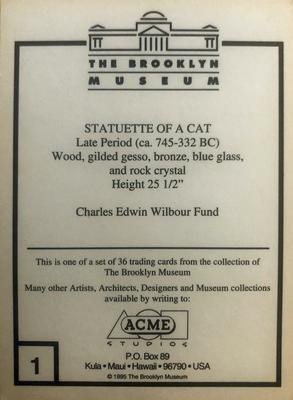 1995 Acme Studios Museum The Brooklyn Museum #1 Statuette Of A Cat Back